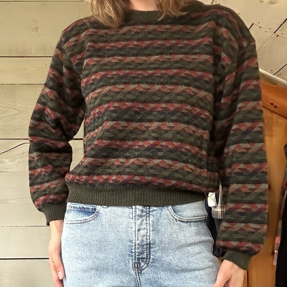Vintage LLBean Wool Crop Sweater Size Small